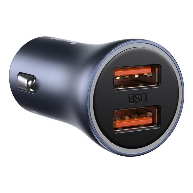Baseus Golden Contactor Pro fast car charger 2x USB 40 W Quick Charge SCP FCP AFC + USB cable - USB Type C gray (TZCCJD-A0G) 1
