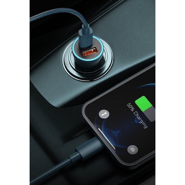 Baseus Golden Contactor Pro fast car charger 2x USB 40 W Quick Charge SCP FCP AFC + USB cable - USB Type C gray (TZCCJD-A0G) 13