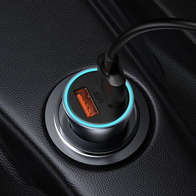 Baseus Golden Contactor Pro fast car charger 2x USB 40 W Quick Charge SCP FCP AFC + USB cable - USB Type C gray (TZCCJD-A0G) 11