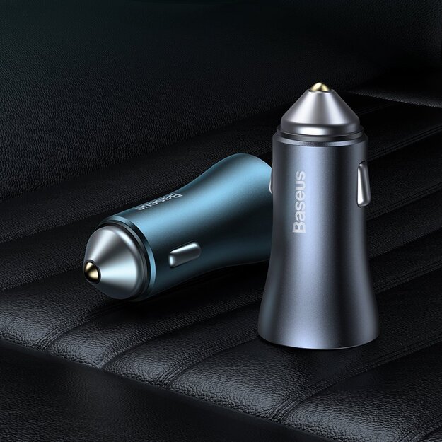 Baseus Golden Contactor Pro fast car charger 2x USB 40 W Quick Charge SCP FCP AFC + USB cable - USB Type C gray (TZCCJD-A0G) 18