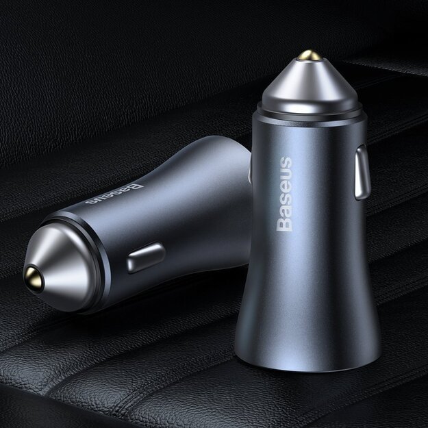 Baseus Golden Contactor Pro fast car charger 2x USB 40 W Quick Charge SCP FCP AFC + USB cable - USB Type C gray (TZCCJD-A0G) 9