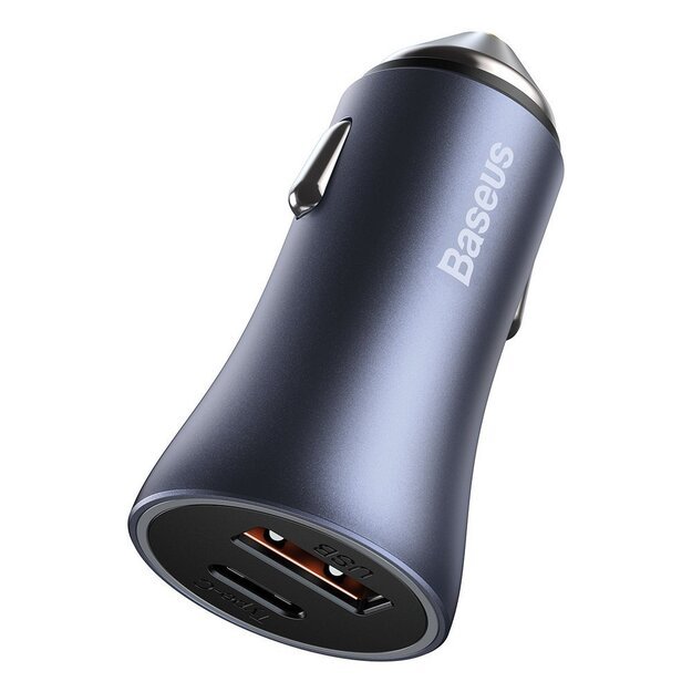 Baseus Golden Contactor Pro car charger USB-C / USB-A 40W PD QC 4+ SCP FCP AFC + cable - gray 6