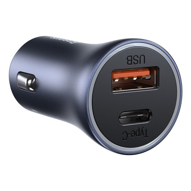 Baseus Golden Contactor Pro car charger USB-C / USB-A 40W PD QC 4+ SCP FCP AFC + cable - gray 3