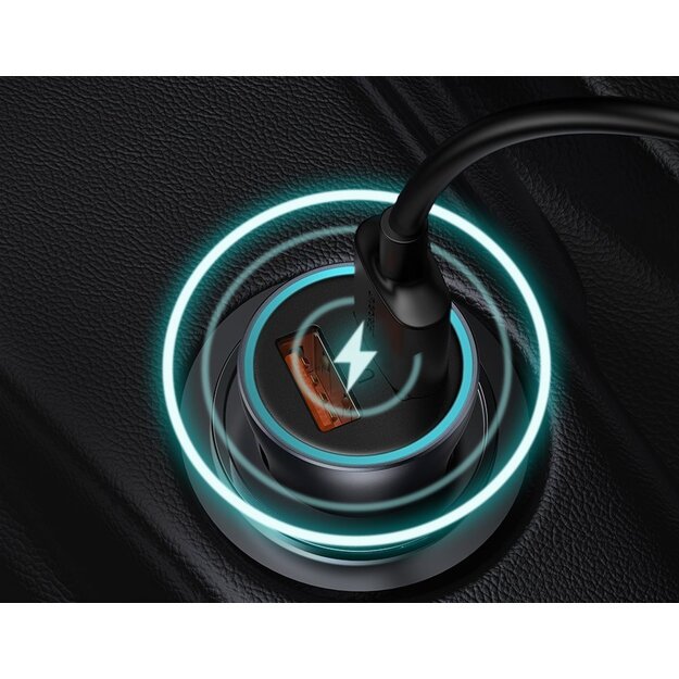 Baseus Golden Contactor Pro car charger USB-C / USB-A 40W PD QC 4+ SCP FCP AFC + cable - gray 16