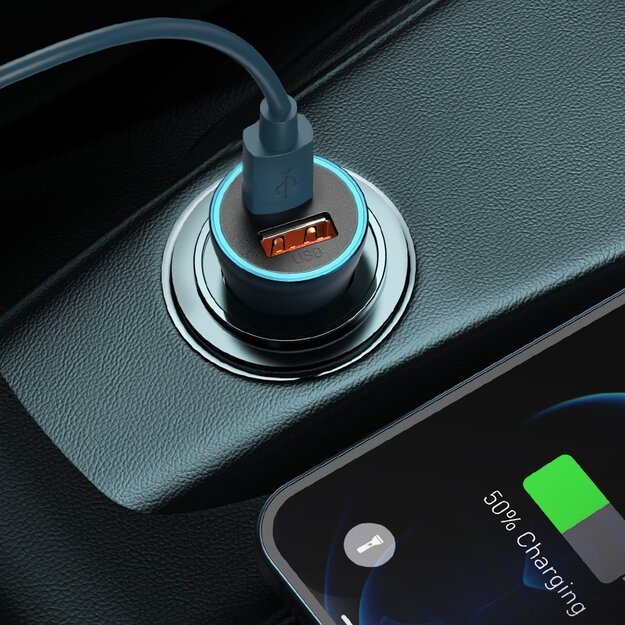 Baseus Golden Contactor Pro car charger USB-C / USB-A 40W PD QC 4+ SCP FCP AFC + cable - gray 13