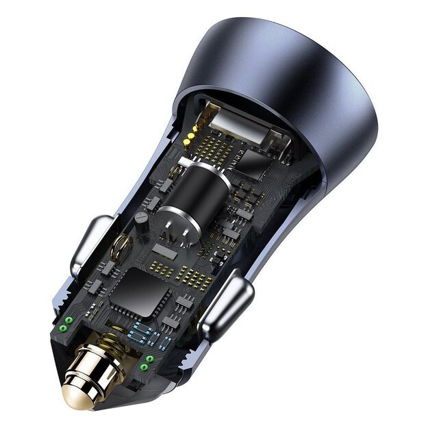 Baseus Golden Contactor Pro car charger USB-C / USB-A 40W PD QC 4+ SCP FCP AFC + cable - gray 7