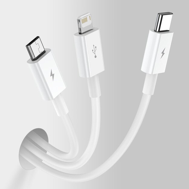 Baseus Superior 3in1 USB Cable - Lightning / USB Type C / Micro USB 3.5 A 1.5 m White (CAMLTYS-02) 1
