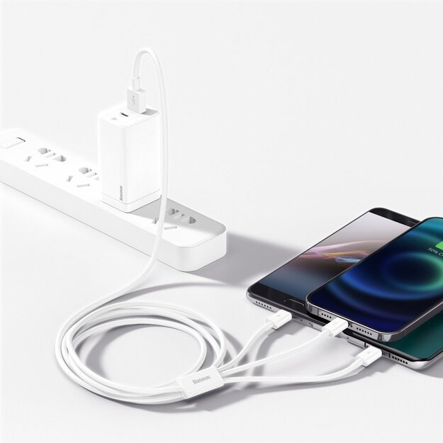 Baseus Superior 3in1 USB Cable - Lightning / USB Type C / Micro USB 3.5 A 1.5 m White (CAMLTYS-02) 16