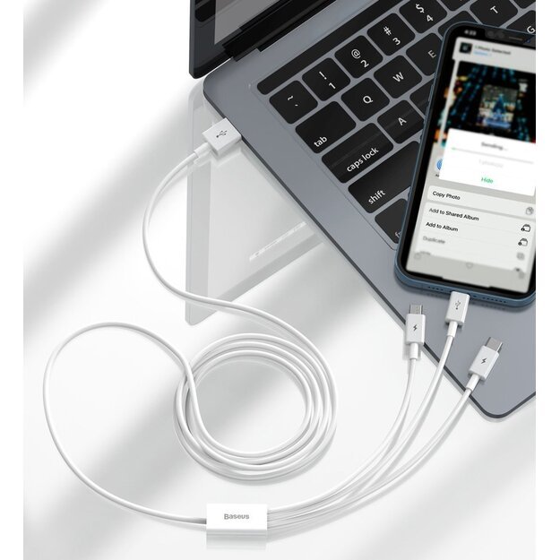 Baseus Superior 3in1 USB Cable - Lightning / USB Type C / Micro USB 3.5 A 1.5 m White (CAMLTYS-02) 6