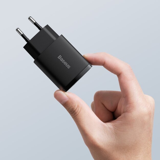 Baseus Compact fast charger USB / USB Type C 20W 3A Power Delivery Quick Charge 3.0 black (CCXJ-B01) 6