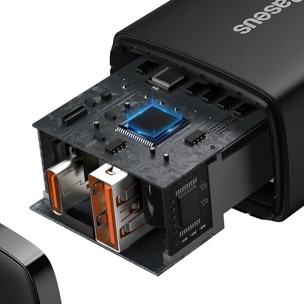 Baseus Compact fast charger USB / USB Type C 20W 3A Power Delivery Quick Charge 3.0 black (CCXJ-B01) 5