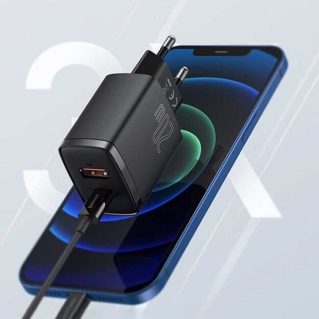 Baseus Compact fast charger USB / USB Type C 20W 3A Power Delivery Quick Charge 3.0 black (CCXJ-B01) 9