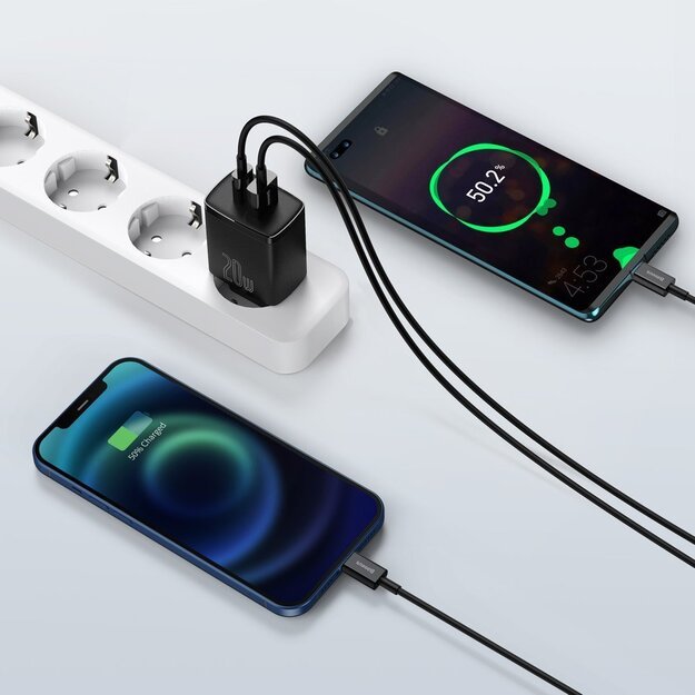 Baseus Compact fast charger USB / USB Type C 20W 3A Power Delivery Quick Charge 3.0 black (CCXJ-B01) 7