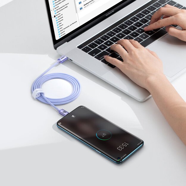 Baseus CAJY000701 USB-C - USB-C PD cable 100W 5A 480Mb/s 1.2m - purple 8