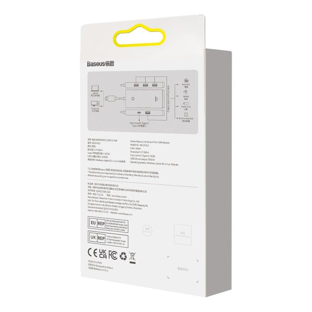 Baseus Lite Series HUB 4-Port (USB-A to 4xUSB-A 3.0) 0.25m black (WKQX030001) 5
