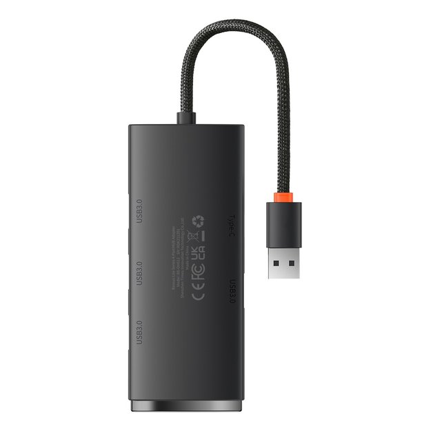 Baseus Lite Series HUB 4-Port (USB-A to 4xUSB-A 3.0) 0.25m black (WKQX030001) 1
