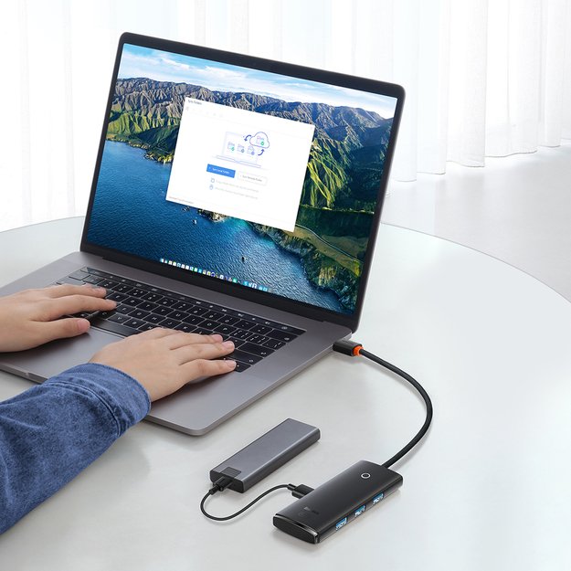 Baseus Lite Series HUB 4-Port (USB-A to 4xUSB-A 3.0) 0.25m black (WKQX030001) 8