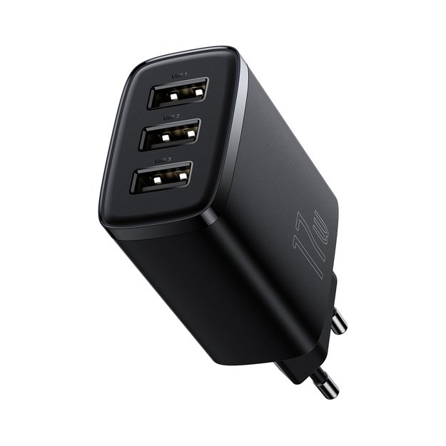 Baseus Compact charger 3x USB 17W black (CCXJ020101) 3