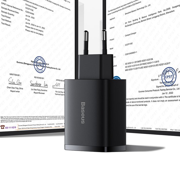 Baseus Compact charger 3x USB 17W black (CCXJ020101) 13