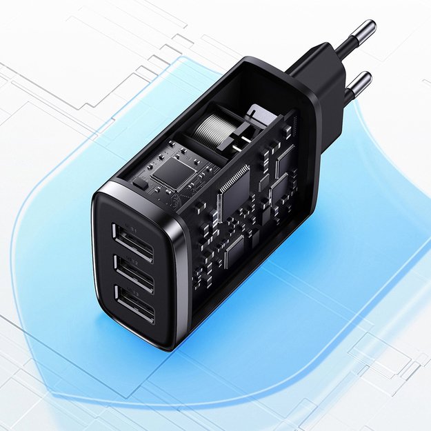 Baseus Compact charger 3x USB 17W black (CCXJ020101) 11