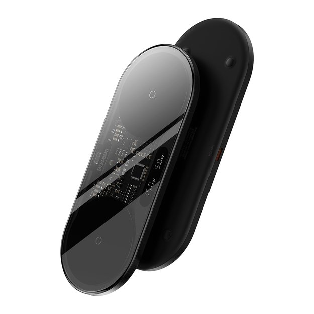 Baseus Digital LED Display dual wireless charger with digital display 20W black (WXSX010101) 4