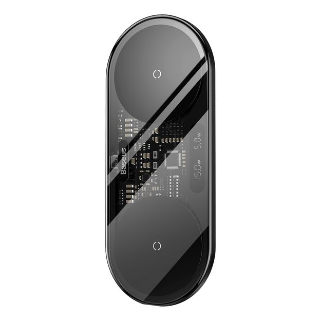 Baseus Digital LED Display dual wireless charger with digital display 20W black (WXSX010101) 5