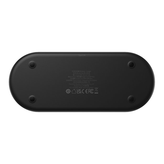 Baseus Digital LED Display dual wireless charger with digital display 20W black (WXSX010101) 6