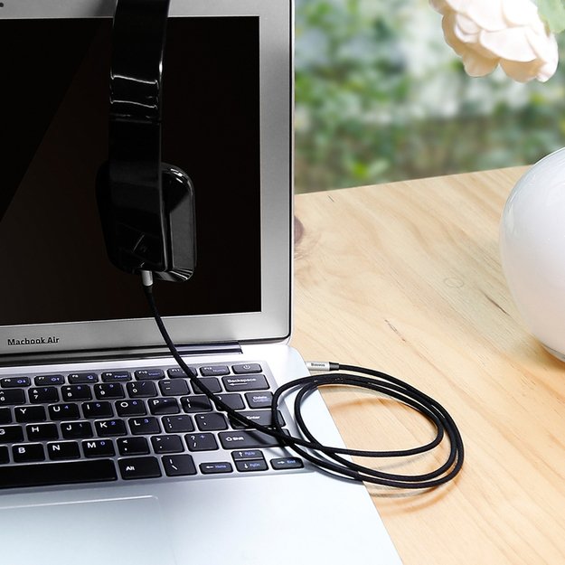 Baseus Yiven M30 stereo audio cable AUX 3.5 mm male mini jack 1.5 m silver-black (CAM30-CS1) 5