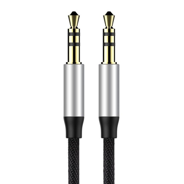 Baseus Yiven M30 stereo audio cable AUX 3.5 mm male mini jack 1.5 m silver-black (CAM30-CS1) 7