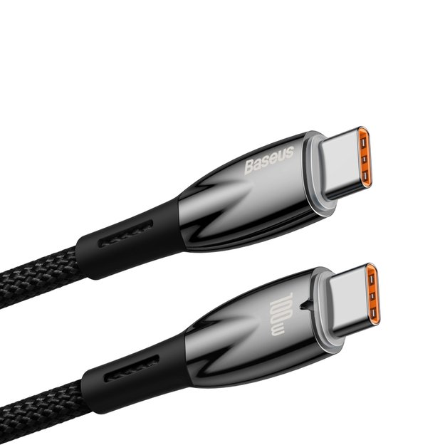 Baseus Glimmer Series Fast Charging Cable USB-C 480Mbps PD 100W 2m Black 12