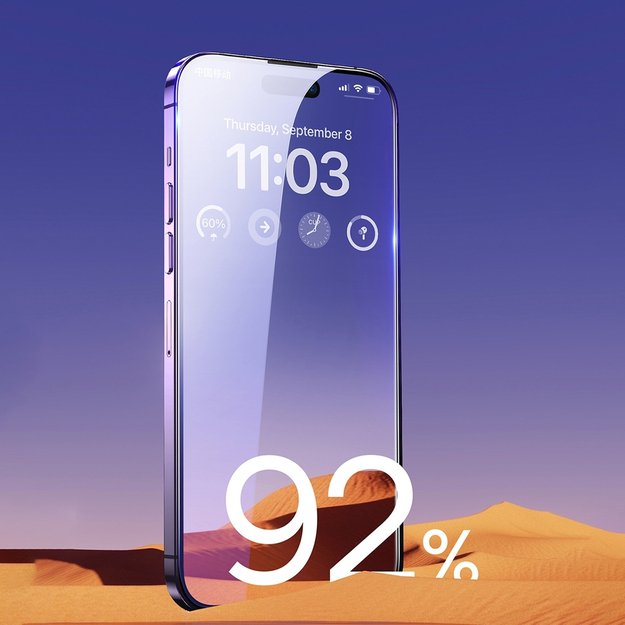 Baseus Full Screen Tempered Glass for iPhone 14 Pro Max with Speaker Cover 0.3mm + Mounting Frame 12