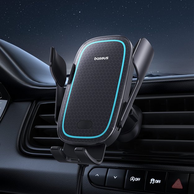 Baseus Milky Way Pro Series BS-CM023 car holder for air vent with 15W inductive charger - black 10