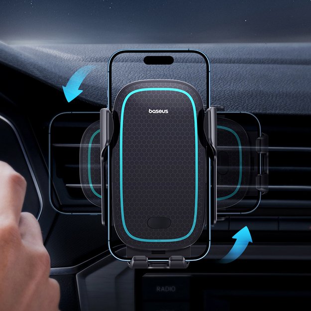 Baseus Milky Way Pro Series BS-CM023 car holder for air vent with 15W inductive charger - black 9