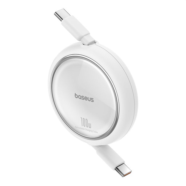 Baseus Free2Draw Mini USB-C - USB-C 100W 1m retractable cable - white 1