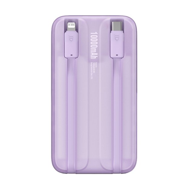 Baseus Comet Series powerbank with display 10000mAh 22.5W - purple + USB-A / USB-C cable 3