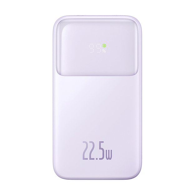 Baseus Comet Series powerbank with display 10000mAh 22.5W - purple + USB-A / USB-C cable 1