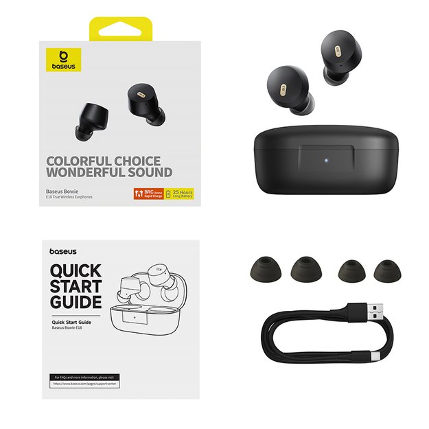 Baseus Bowie E18 Wireless TWS ENC IPX4 Earphones - Black 5