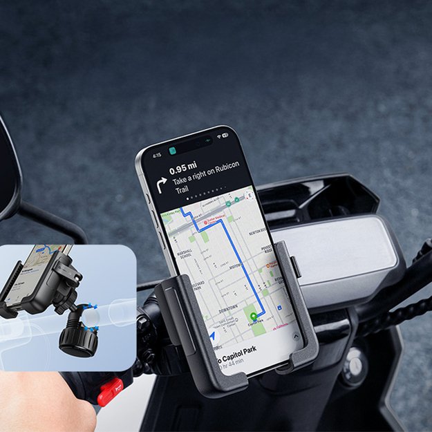 Baseus GoTrip Phone Holder for Bike, Scooter, Moped - Black 15