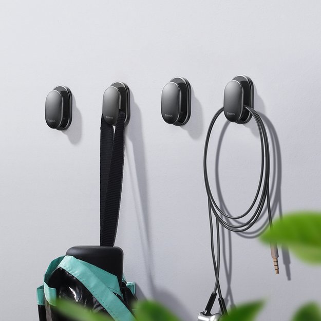 Baseus Small Shell hanger for car, home, garage 4 pcs. - black 8