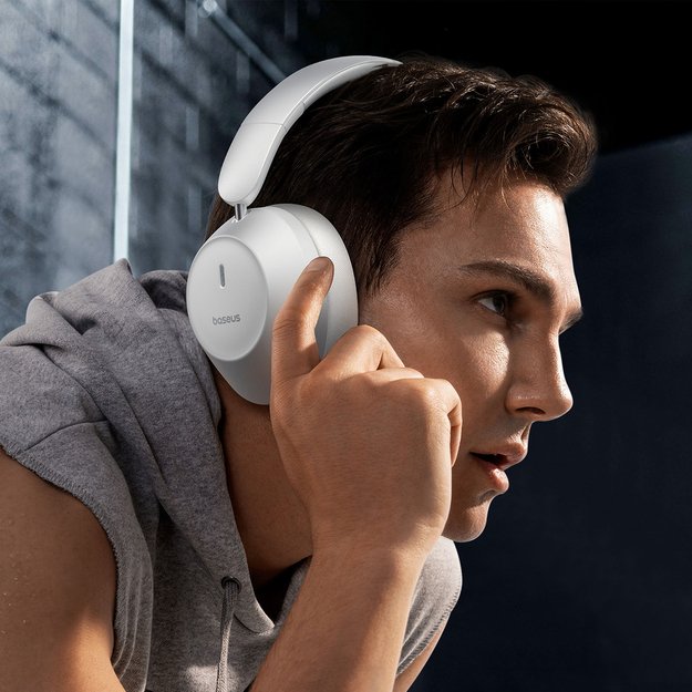 Baseus Bass 30 Max Wireless On-Ear Bluetooth 5.3 Headphones - White 10