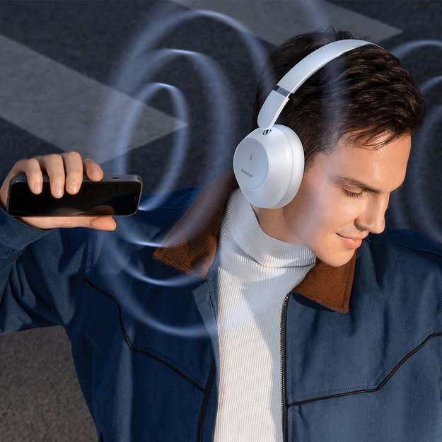 Baseus Bass 30 Max Wireless On-Ear Bluetooth 5.3 Headphones - White 8