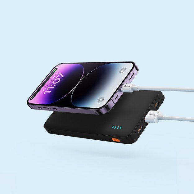 Baseus Airpow 20W 10000mAh Power Bank with Baseus Simple Series USB-A - USB-C 30cm Cable - Black 10