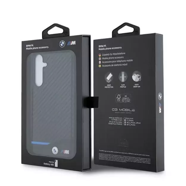 BMW Leather Carbon case for Samsung Galaxy A55 - black 7
