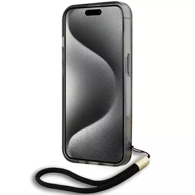 Karl Lagerfeld IML Mono KL Pattern &amp  Cord case for iPhone 15 Pro - black 9