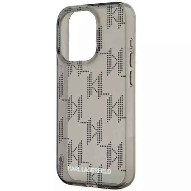 Karl Lagerfeld IML Mono KL Pattern &amp  Cord case for iPhone 15 Pro Max - black 10