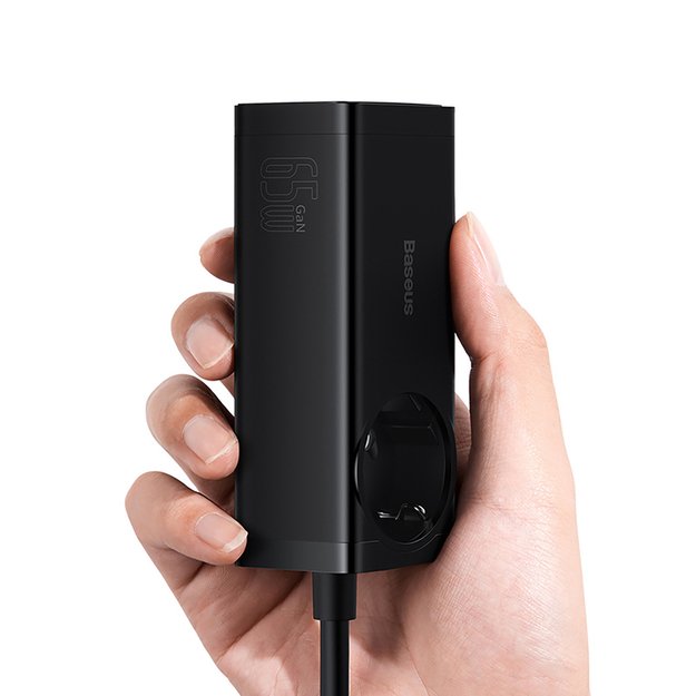 Baseus GaN3 Pro 65W EU Charging Station + 2 x USB-C + 2 x USB-A with Baseus Xiaobai USB-C 100W 1m Cable - Black 3