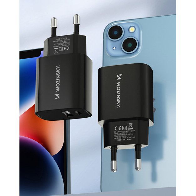 Wozinsky WGWCB USB-A USB-C 20W wall charger - black 10