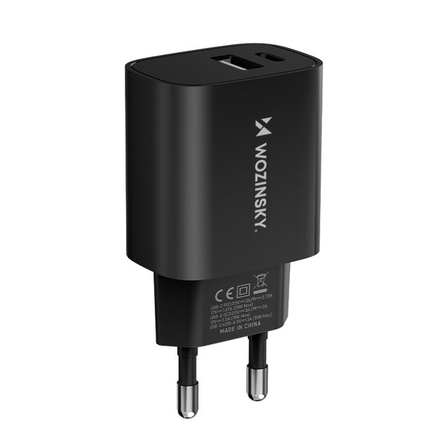Wozinsky WGWCB USB-A USB-C 20W wall charger - black 1