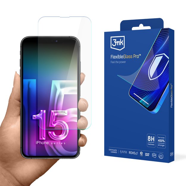 Hybrid glass 3mk FlexibleGlass Pro v2.0 for Apple iPhone 15