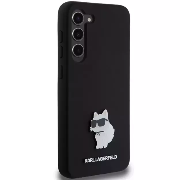 Karl Lagerfeld Silicone Choupette Metal Pin case for Samsung Galaxy S24+ - black 3